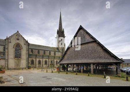 Halle de Plouescat en Bretagne, Finistère en France, les halles de Plouescat dans le Finistère en Bretagne, France, Europe Banque D'Images