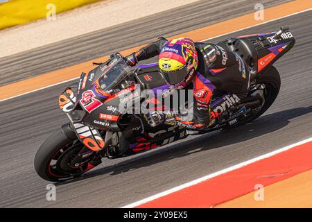 Alvcaniz, ESP. 01 Sep, 2024. 41 Aleix Espargaro (Spa-Aprilia Racing) lors du Moto Grand Prix GoPro d'Aragon essais libres MotoGP vendredi, MotoGP d'Espagne au circuit Motorland à Alcaniz le 1er septembre 2024 à Alcaniz, Espagne. (Photo de Fabio Averna/Sipa USA) crédit : Sipa USA/Alamy Live News Banque D'Images