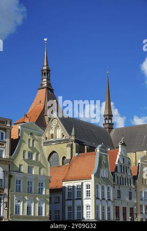 Vue de l'église St Mary à Rostock Banque D'Images