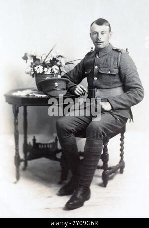 Un marine dans la Royal Marine Artillery, pendant la première Guerre mondiale. Banque D'Images