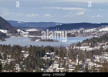 Vue de l'hiver à Schliersee Banque D'Images