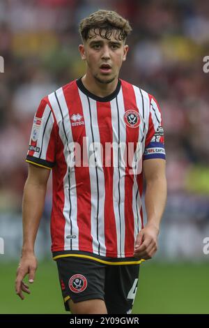 Sheffield, Royaume-Uni. 01 Sep, 2024. Oliver Arblaster de Sheffield United lors du match du Sky Bet Championship Sheffield United vs Watford à Bramall Lane, Sheffield, Royaume-Uni, le 1er septembre 2024 (photo par Alfie Cosgrove/News images) à Sheffield, Royaume-Uni le 9/01/2024. (Photo par Alfie Cosgrove/News images/SIPA USA) crédit : SIPA USA/Alamy Live News Banque D'Images