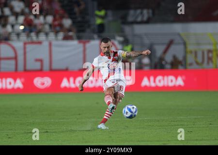 Salvatore Burrai de Mantova 1911 lors du match de championnat italien de football Serie B entre Mantova Calcio 1911 et l'US Salernitana 1919 au stade Danilo Martelli le 1er septembre 2024, Mantoue, Italie. Banque D'Images