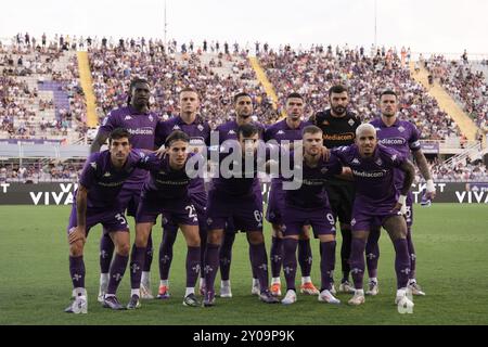 Firenze, Italie. 01 Sep, 2024. Team Fiorentina avant le match de Serie A Enilive 2024/2025 entre Fiorentina et Monza - Serie A Enilive au stade Artemio franchi - Sport, Football - Florence, Italie - dimanche 1 septembre 2024 (photo Massimo Paolone/LaPresse) crédit : LaPresse/Alamy Live News Banque D'Images