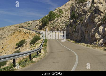 Route côtière de Stara Baska, route côtière de Stara Baska Banque D'Images