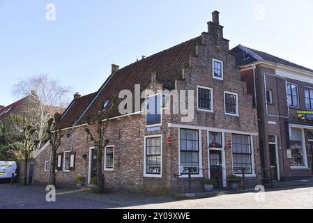 Broek à Waterland, pays-Bas. Février 2023. Façades historiques à Broek in Waterland Banque D'Images