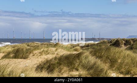 Côte près de Seaton Carew, Hartlepool, Angleterre, Royaume-Uni Banque D'Images