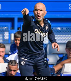 Londres, Royaume-Uni - 01 septembre 2024 - Chelsea v Crystal Palace - premier League - Stamford Bridge. Directeur de Chelsea Enzo Maresca. Crédit photo : Mark pain / Alamy Live News Banque D'Images