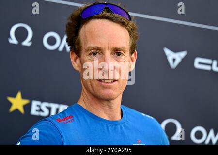 Paul Goodison, tireur sur le New York Yacht Club America’s Cup Challenger, American Magic Banque D'Images