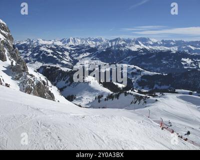 Panorama de montagne, vue depuis la Videmanette Banque D'Images