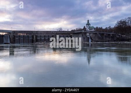 Barrage Hochablass, sur le Lech à Augsbourg Banque D'Images