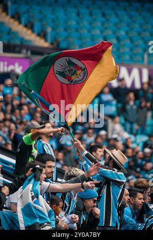 Porto Alegre, Brésil. 01 Sep, 2024. Les fans de Grêmio lors du match contre l’Atlético-MG, valable pour la 25ème manche du Championnat brésilien, qui se tient à l’Arena do Grêmio, à Porto Alegre, ce dimanche 09/01/2024. Crédit : Brazil photo Press/Alamy Live News Banque D'Images