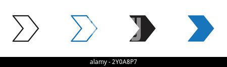Icône flèche graphique vectorielle linéaire signe ou symbole défini pour l'interface utilisateur de l'application Web Illustration de Vecteur