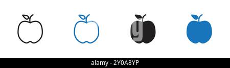 Icône Apple graphique vectorielle linéaire signe ou symbole défini pour l'interface utilisateur de l'application Web Illustration de Vecteur