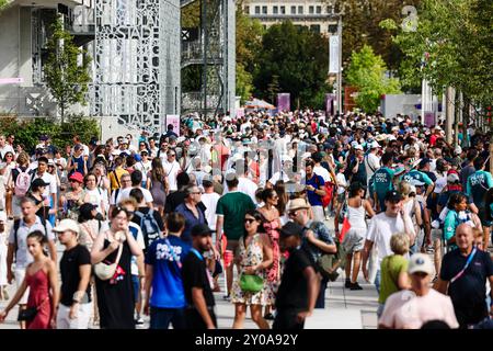 Paris, France. 01 Sep, 2024. Paris, 1er septembre 2024, épreuve paralympique de tennis en fauteuil roulant. Feature ( Credit : Frank Molter/Alamy Live News Banque D'Images