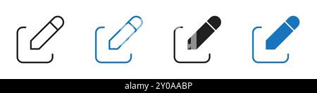 Modifier l'icône graphique vectorielle linéaire signe ou symbole défini pour l'interface utilisateur de l'application Web Illustration de Vecteur