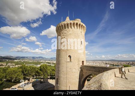 Torre Major, torre del homenaje -, Castillo de Bellver -siglo. XIV-, Palma de majorque. Majorque. Islas Baleares. Espana Banque D'Images