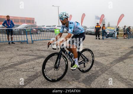 Valgrande Pajares, Espagne. 1er septembre 2024 - cycliste Nelson Oliveira de l'équipe Movistar. Vuelta Ciclista a España 2024. Crédit : Javier Fernández Santiago / Alamy Live News Banque D'Images