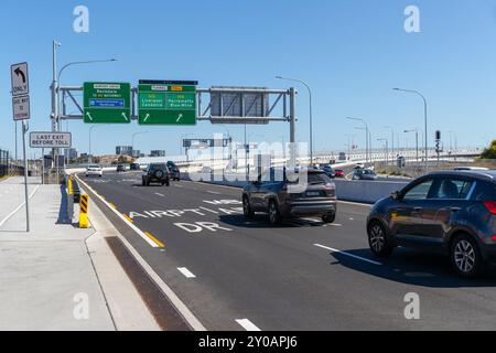 Sydney, Australie, 1er septembre 2024, jour d'ouverture officiel du projet routier Sydney Gateway à l'aéroport de Sydney. Crédit : Robert Wallace / Wallace Media Network / Alamy Live News Banque D'Images