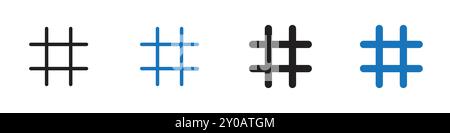 Icône hashtag symbole graphique vectoriel linéaire signe ou symbole défini pour l'interface utilisateur de l'application Web Illustration de Vecteur