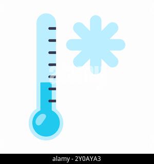 Température froide. Illustration vectorielle dans le style plat isolé sur fond blanc. Illustration de Vecteur