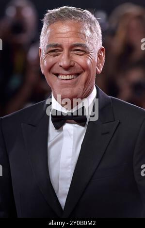 Venise, Italie. 01 Sep, 2024. L'acteur américain George Clooney assiste à la première de Wolfs au 81e Festival du film de Venise à Venise, en Italie, le dimanche 1er septembre 2024. Photo de Rocco Spaziani/ crédit : UPI/Alamy Live News Banque D'Images