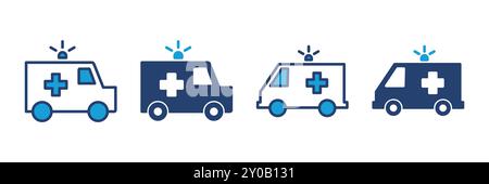 Vecteur icône ambulance. vecteur d'icône de chariot d'ambulance. voiture d'ambulance Illustration de Vecteur