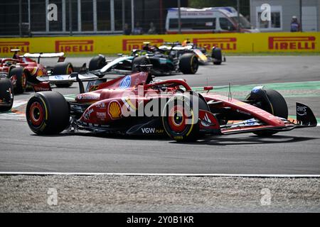 Autodromo Nazionale Monza, Monza, Italie. 1er septembre 2024. Grand Prix d'Italie de formule 1 2024 ; jour de la course ; Charles Leclerc de Monaco au volant de l'écurie Scuderia Ferrari HP F1 Team crédit : action plus Sports/Alamy Live News Banque D'Images