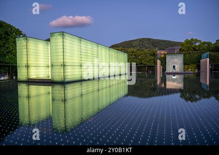 Salle du Mémorial national de la paix pour les victimes de la bombe atomique, fermez le Musée du Mémorial de la paix de Nagasaki, Nagasaki, Japon Banque D'Images