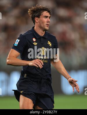 Turin, Italie. 1er septembre 2024. Dusan Vlahovic de la Juventus lors du match de Serie A au stade Allianz, Turin. Le crédit photo devrait se lire : Jonathan Moscrop/Sportimage crédit : Sportimage Ltd/Alamy Live News Banque D'Images
