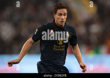 Turin, Italie. 1er septembre 2024. Kenan Yildiz de la Juventus lors du match de Serie A au stade Allianz, Turin. Le crédit photo devrait se lire : Jonathan Moscrop/Sportimage crédit : Sportimage Ltd/Alamy Live News Banque D'Images