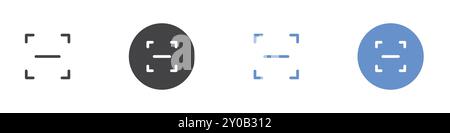 Scanner icône de code qr Flat Set dans la marque vectorielle de contour de couleur noir et blanc Illustration de Vecteur