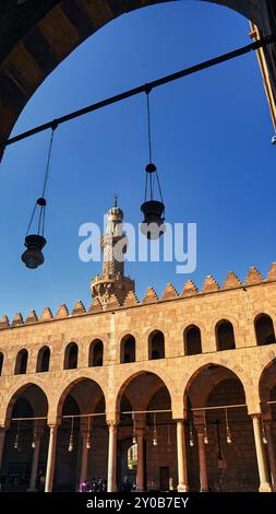 Le minaret de la mosquée Al Nasir Muhammad construit par le souverain mamelouk Al Nasr Muhammad en 1318 à la Citadelle de Saladin, Caidor islamique, Egypte Banque D'Images