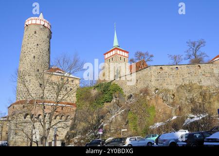 Vue de la vieille ville de Bautzen, en hiver vue de la vieille ville de Bautzen, en hiver Banque D'Images