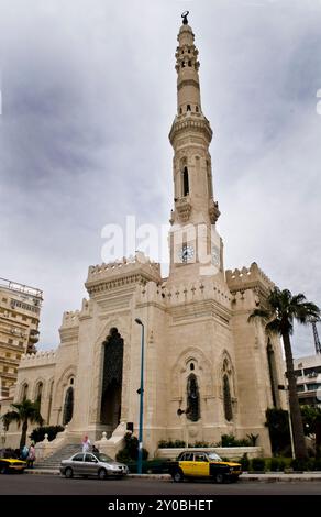 Mosquée Al Qaaed Ibrahim Basha à Alexandrie, Egypte. Banque D'Images