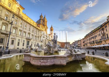 Piazza Navona le matin, Rome, Italie, Europe Banque D'Images