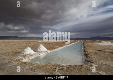 Photographie des salines Salinas grandes dans le nord-ouest de l'Argentine Banque D'Images