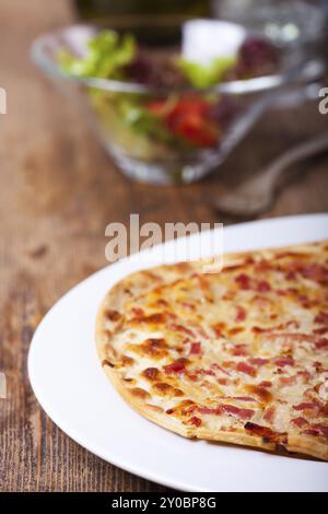 Tarte française flambee Banque D'Images