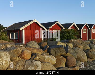 Cabanes de pêche à Kivik Banque D'Images