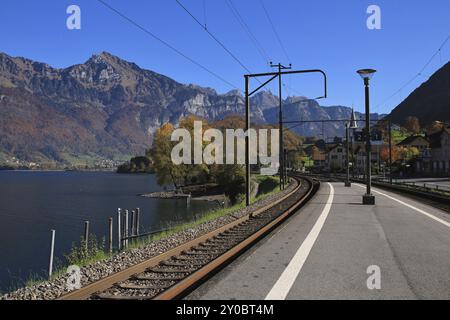 Scène automnale dans le canton de Gall, Alpes suisses Banque D'Images