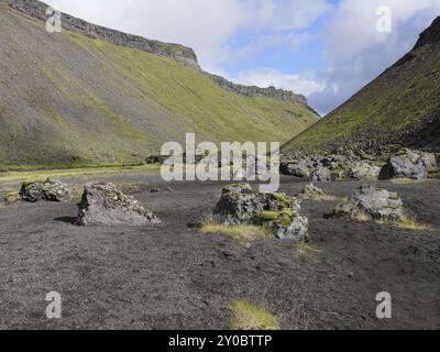 La fissure du feu d'Eldgja dans le sud de l'Islande Banque D'Images