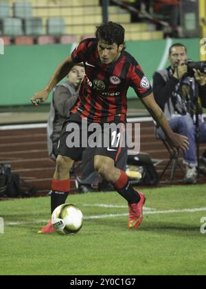 Le footballeur paraguayen Nelson Valdez Eintracht Frankfurt DFB Pokal au FC Viktoria Berlin 16.8.14 Banque D'Images