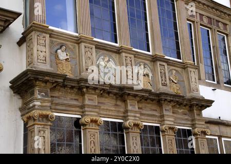 Détail de la maison du maire de la sorcière à Lemgo Banque D'Images