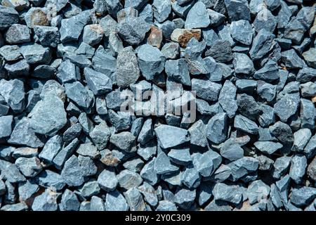 Texture de couche de gravillons de granit pour la préparation d'asphaltage de routes Banque D'Images