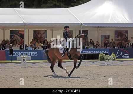 Isabell Werth sur DSP Quantaz, cavalière de dressage, championne olympique, 2024, Balve Banque D'Images