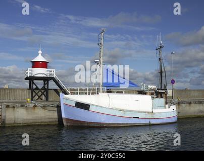 Thyboron est un petit village avec un port de pêche sur la mer du Nord dans la région du Midtjylland. Thyboron est un village de pêcheurs dans le Jutland, Danemark, Euro Banque D'Images