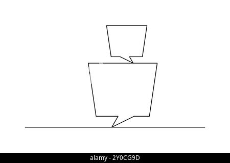 Forme de bulle de parole dessin continu d'une ligne de l'icône de vecteur de contour isolé Illustration de Vecteur