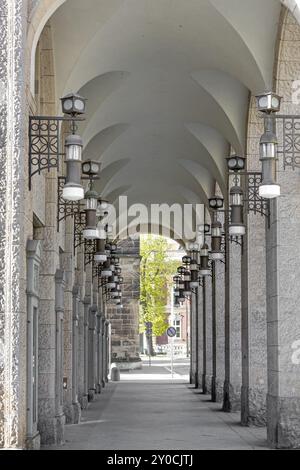 Arcades dans les grands magasins Art Nouveau à Goerlitz, Allemagne de l'est Banque D'Images