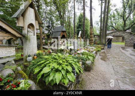 Vieux cimetière, -Stary cmentarz-, Zakopane, petite Pologne Voïvodie, Carpates, Pologne, Europe Banque D'Images