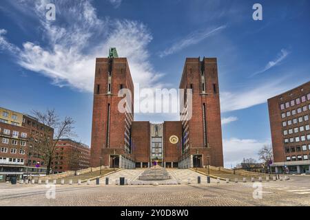 Oslo Norvège, ville à l'Hôtel de Ville d'Oslo Banque D'Images